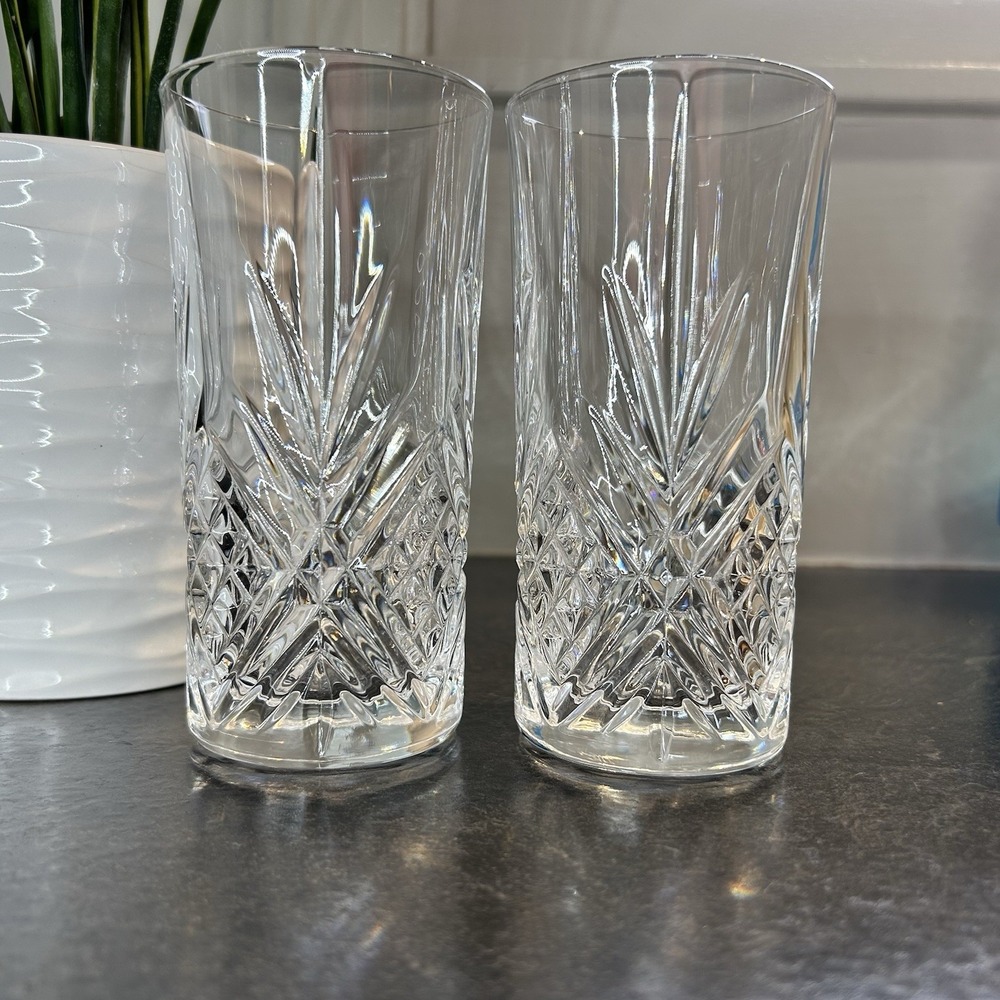 Godinger Dublin Highball Tumbler Cut Crystsal 12 oz‎ Set Of TWO